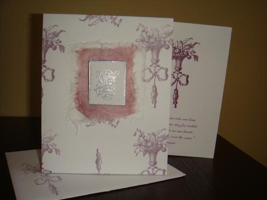 Elegant wedding invitation suite with pink floral details